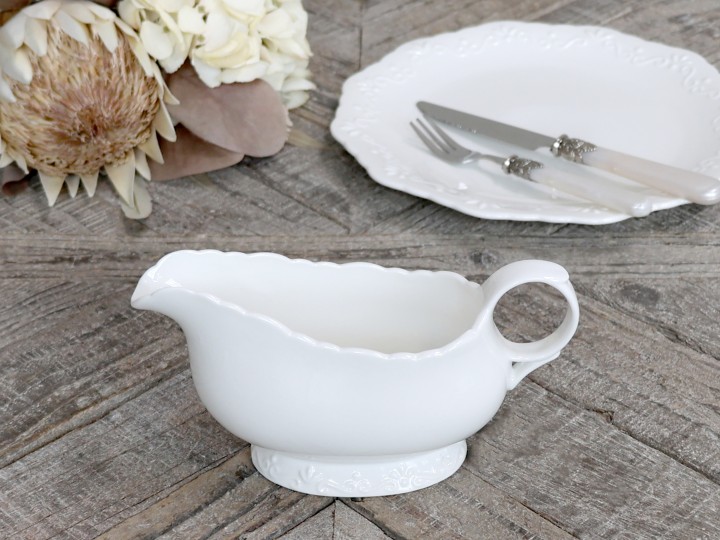 White sauce jug - Sauce jug - Jug 100% porcelain - Provence