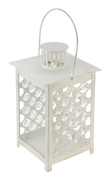 Lykta - Ljuslykta med prismor - Antikvit - 24 cm - 3