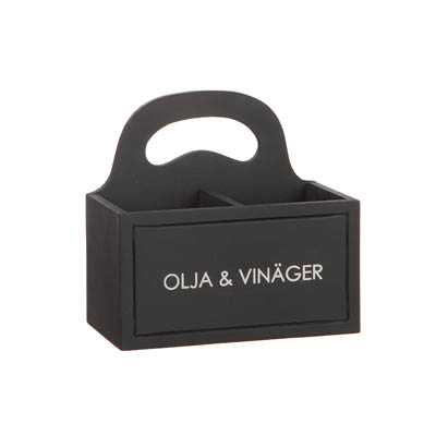 Wooden box - Oil & Vinegar - Black - 16 cm - 2