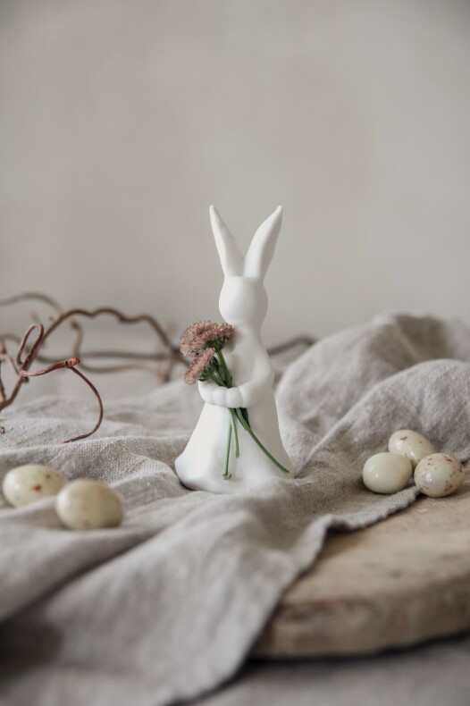 Kanin - Hare - Påskdekoration - Vit - Keramik - 12 cm - 8