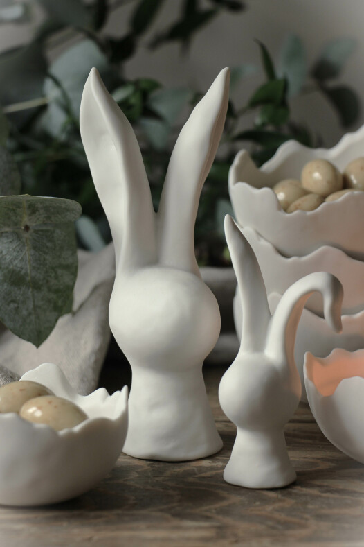 Kanin - Hare - Påskdekoration - Vit - Keramik - 16 cm - 2