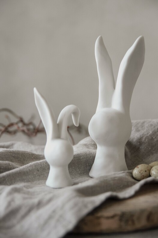 Kanin - Hare - Påskdekoration - Vit - Keramik - 10 cm - 4