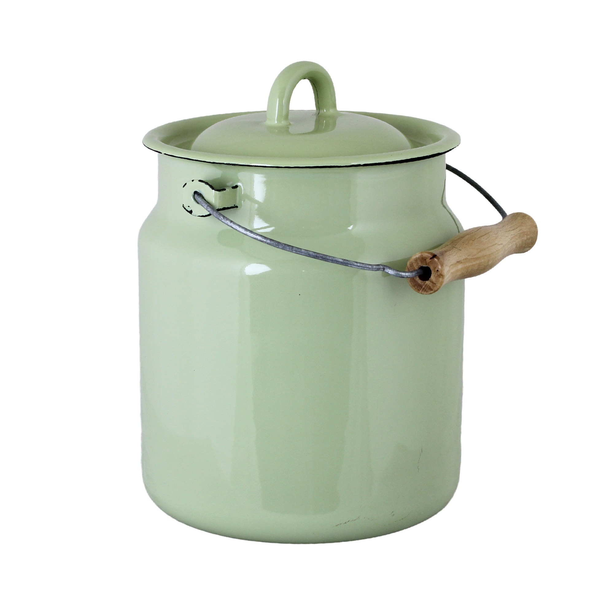 Mjölkkanna med lock -  Emalj - Lindblomsgrön - 3 L - 5