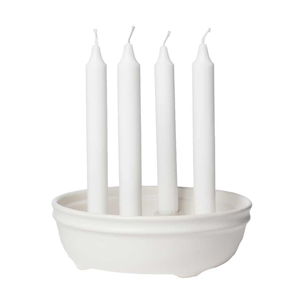 ERNST - Adventsljusstake - Ljusstake - Ljusskål - Glaserad - Naturvit - 2