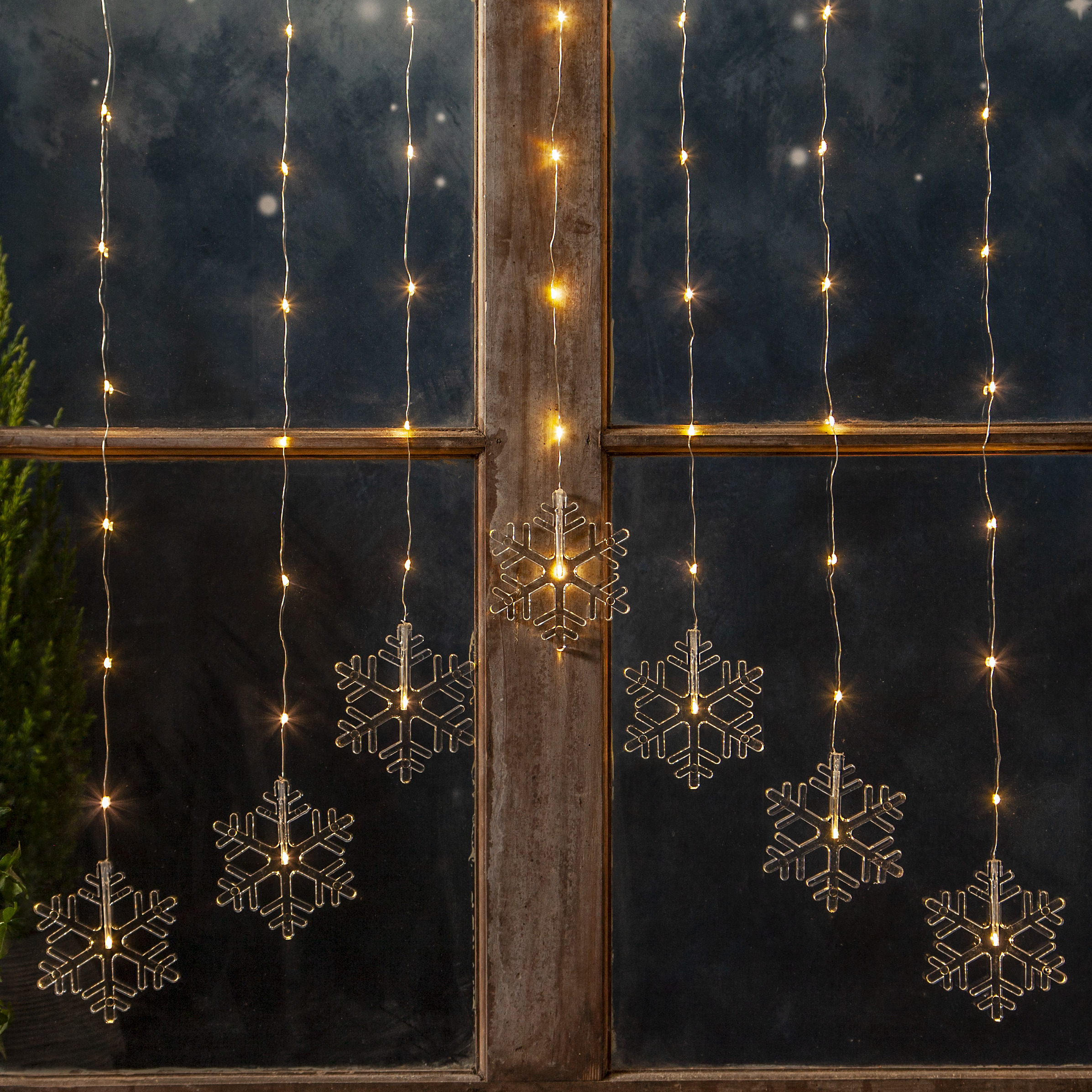 Light curtain with snowflakes - 85x60 cm - 4