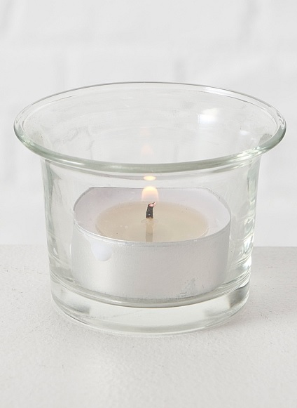 Wood and metal candlestick - Antique white - 31 cm - 8