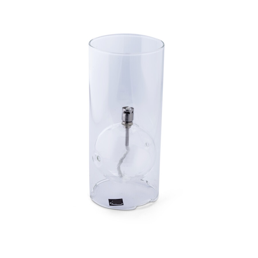 Oil lamp Glass - 22x8 cm - Cylinder - Silver