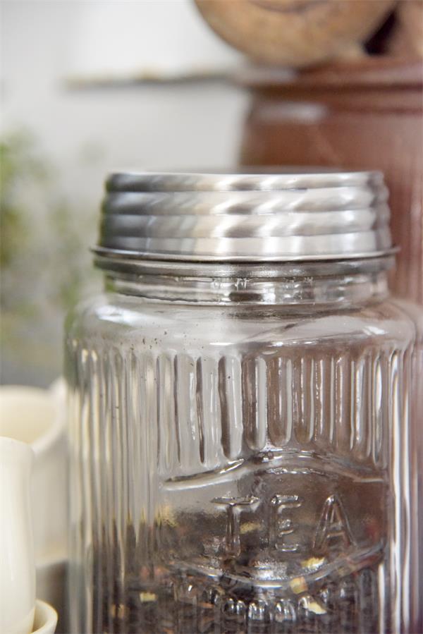 Glass jar - Storage jar with lid - 19 cm - 2