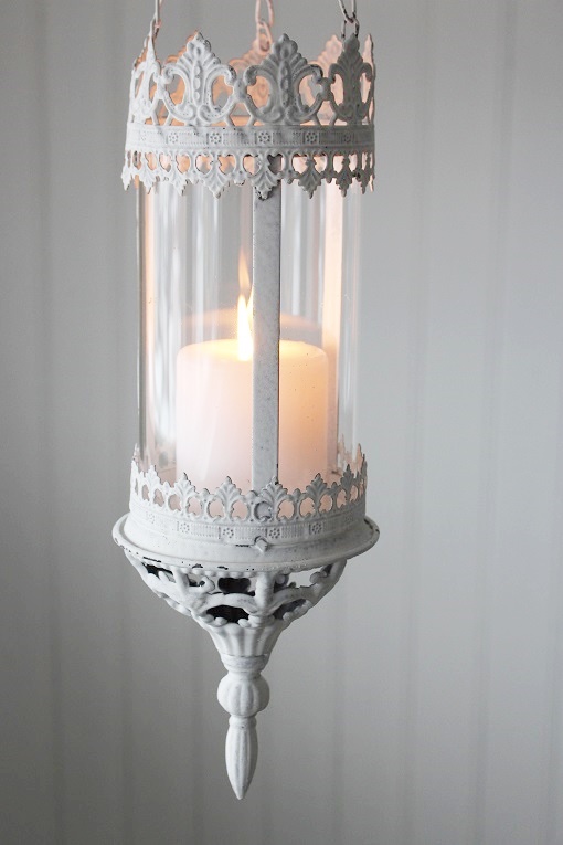 HANGING LANTERN / LANTERN ANTIQUE WHITE - 12