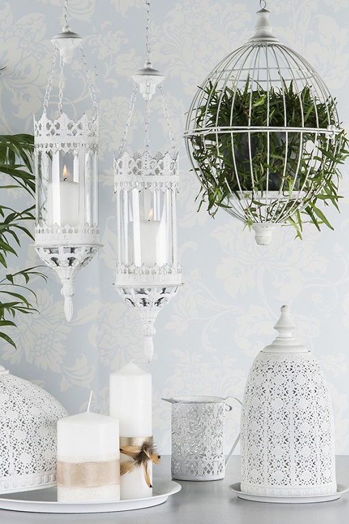HANGING LANTERN / LANTERN ANTIQUE WHITE - 3