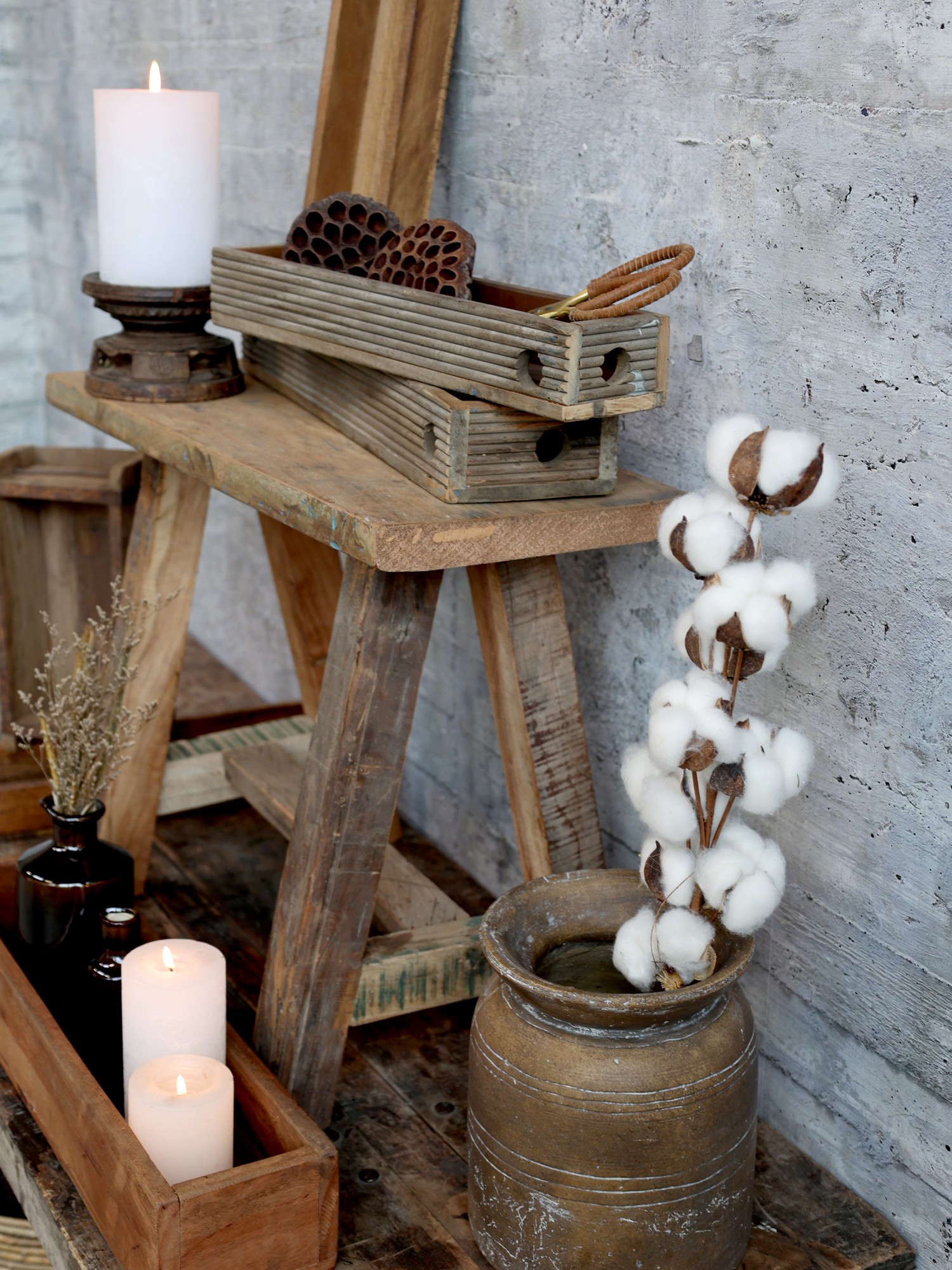 Handmade candlestick - Recycled wood - 3