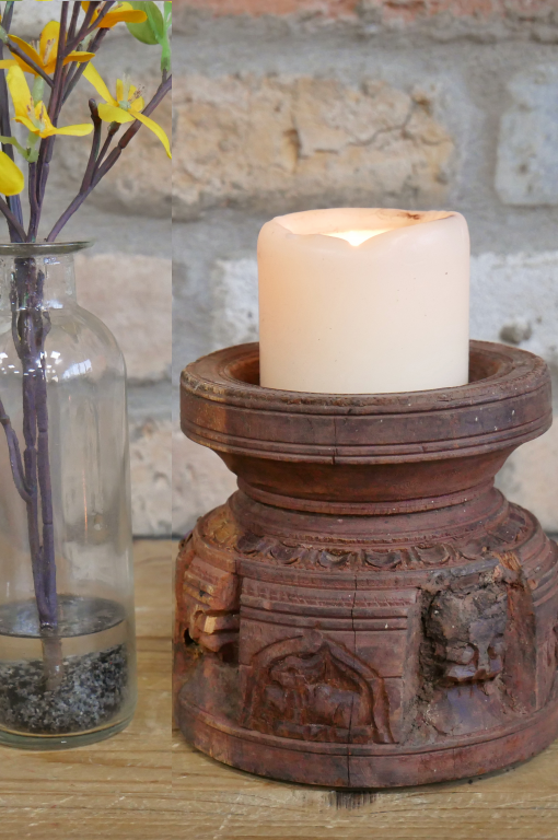 Handmade candlestick - Recycled wood - 2