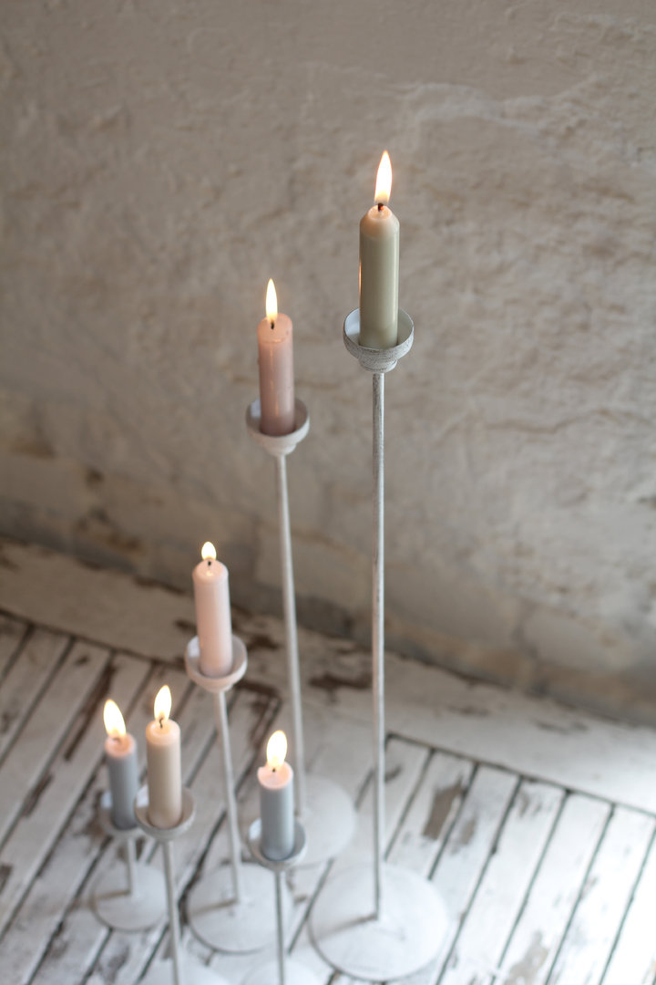 Candlestick - Antique white - 26 cm - 3