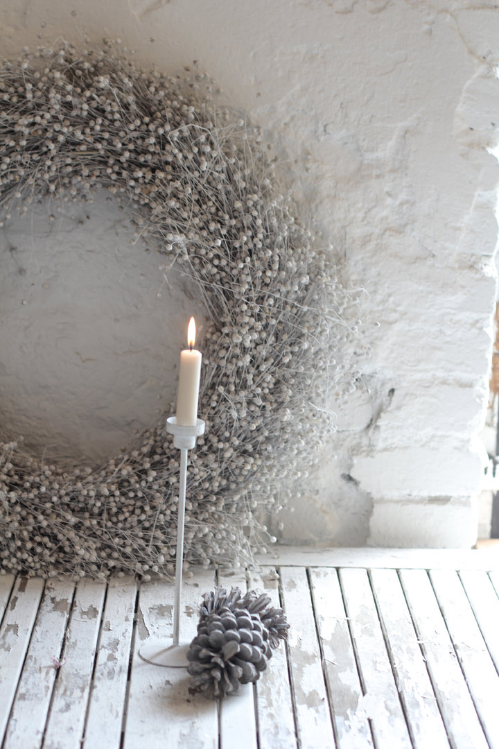 Candlestick - Antique white - 26 cm - 2