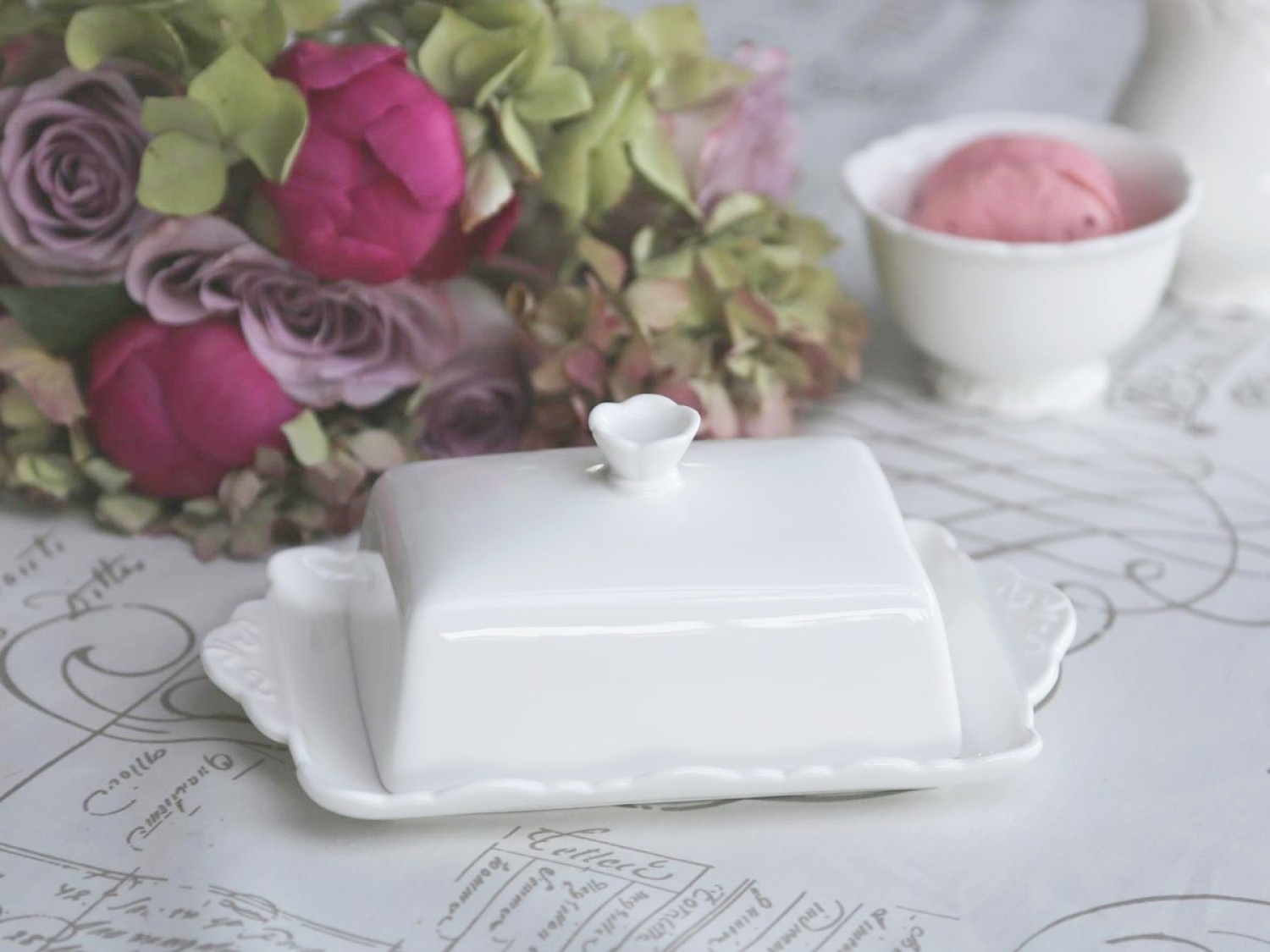 Butter dish - 20 cm - Provence - Porcelain White - 2