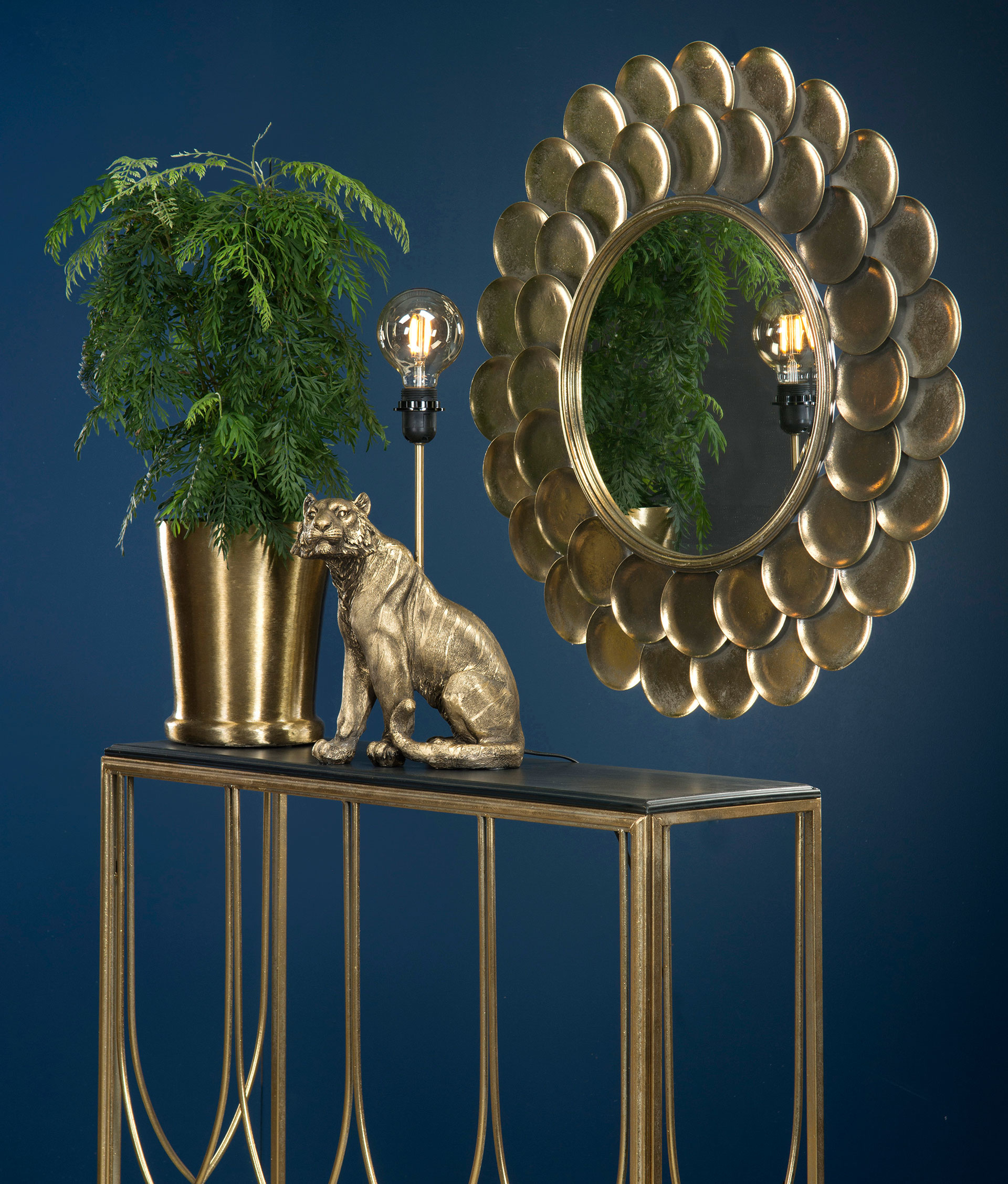 Table/Side Table Antique Brass/Black - 2