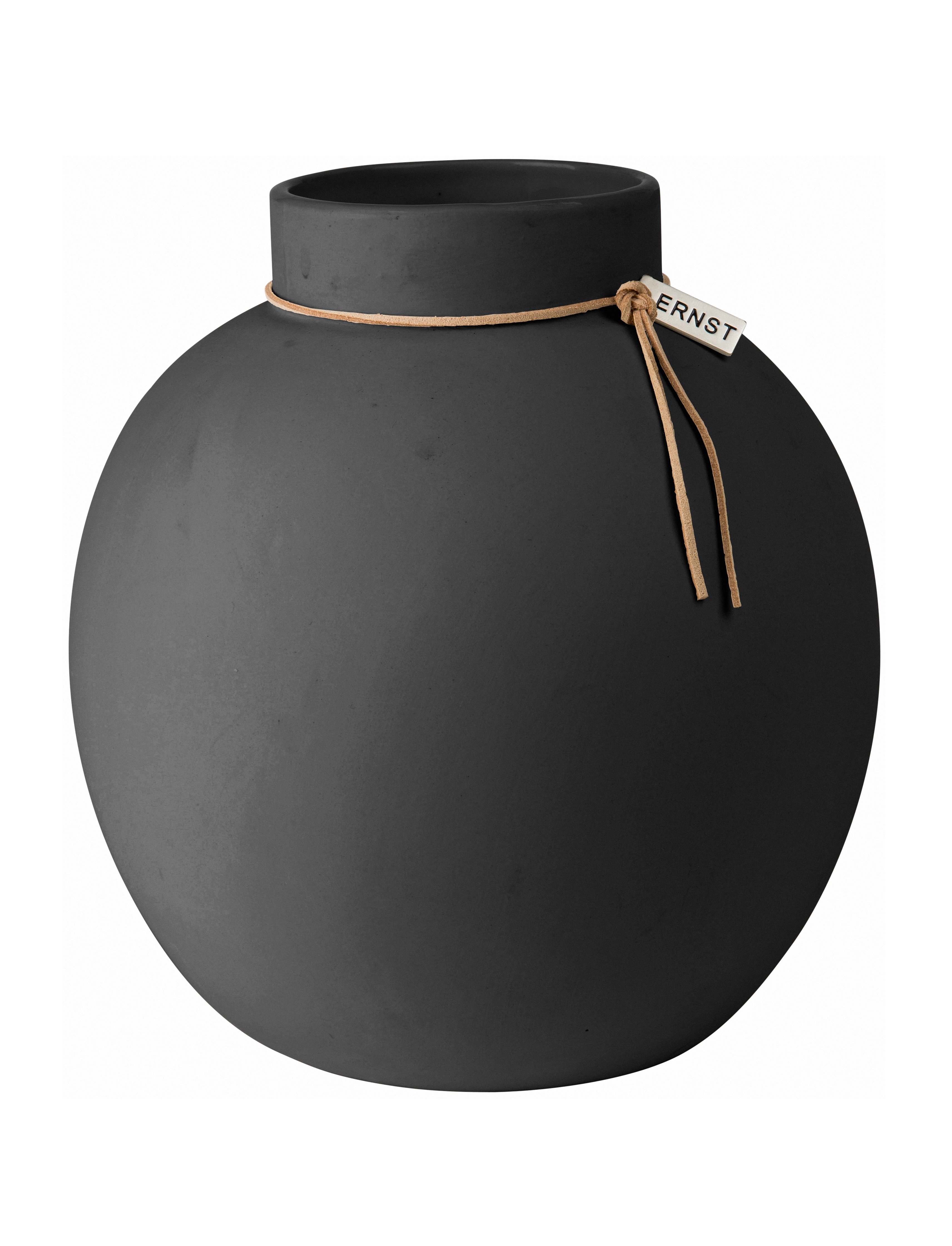 ERNST VASE STONEWARE ROUND DARK GREY 22 CM - 2