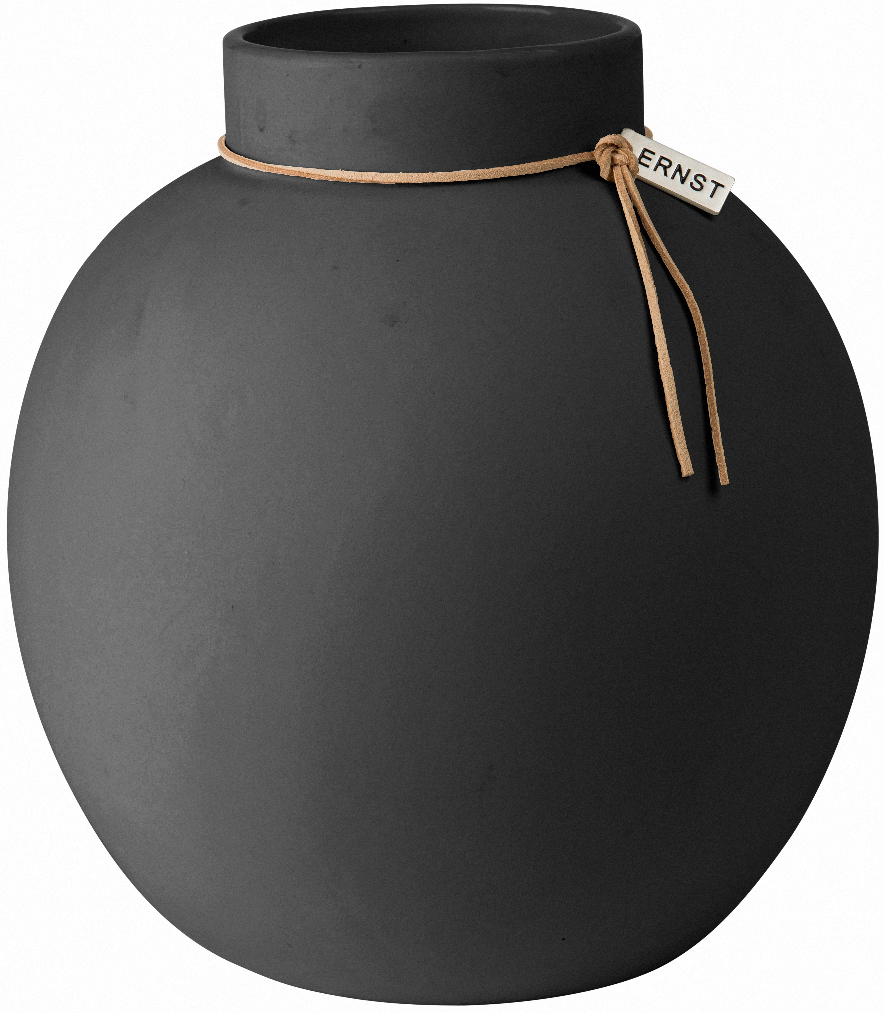 ERNST VASE STONEWARE ROUND DARK GREY 22 CM - 3