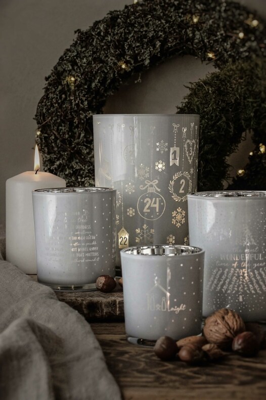 Majalykta - Majas Lykta - It's the most wonderful time of the year - Ljuslykta - Glas - 10x12 cm  - 4
