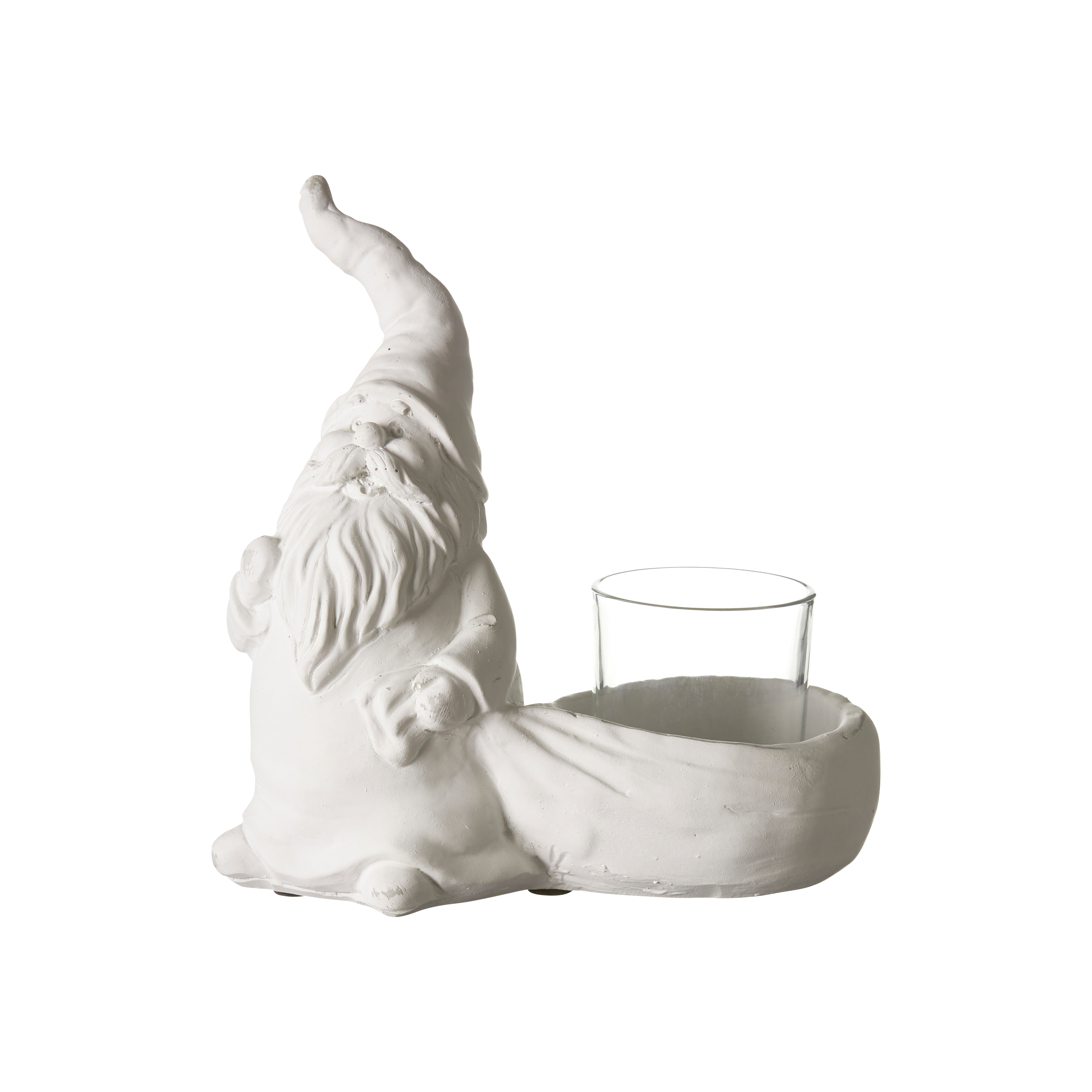 Gnome Lantern - Lantern - Terracotta - Matt white - 17x9x18 cm - 2