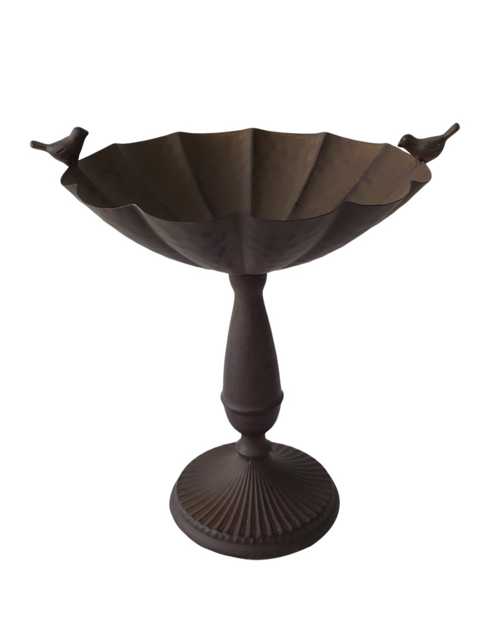 Bird bath on a stand in sheet metal - 32 cm - 2