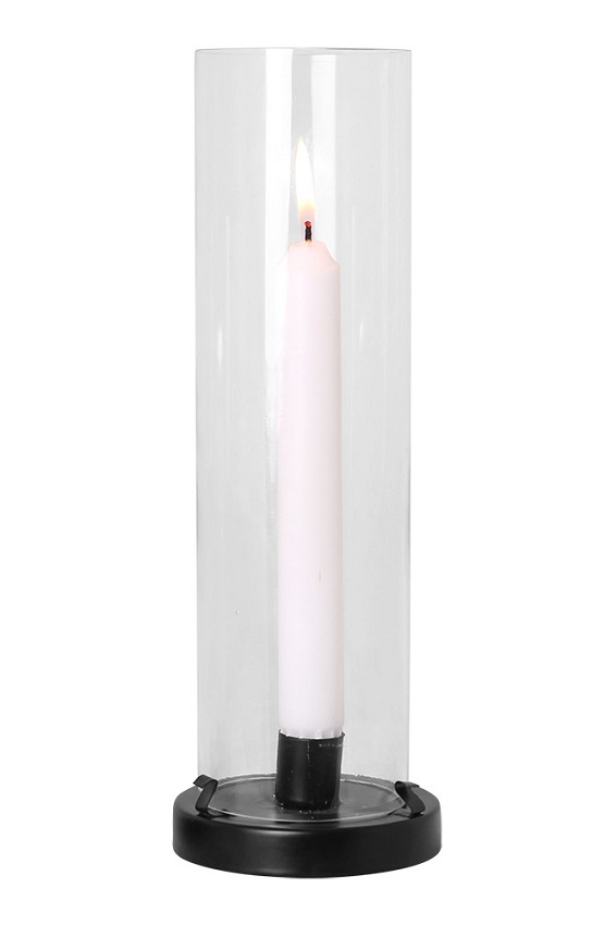 LANTERN/CANDLE LANTERN/CANDLESTICK BLACK LARGE - 2