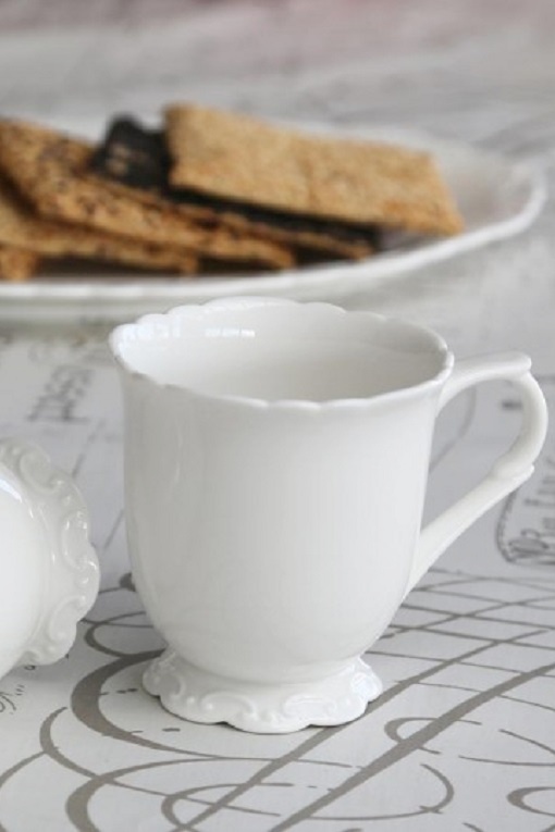 Mug - Cup with handle - Provence - Porcelain - White - 2