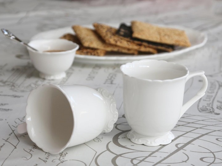 Mug - Cup with handle - Provence - Porcelain - White - 3