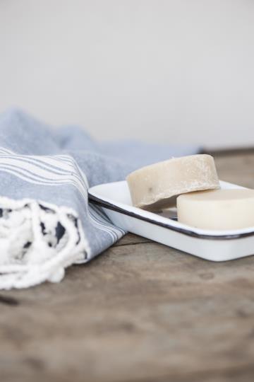 Rustic style soap dish - Enamel - White - 15.5x10.5 cm - 4