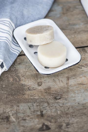Rustic style soap dish - Enamel - White - 15.5x10.5 cm - 2