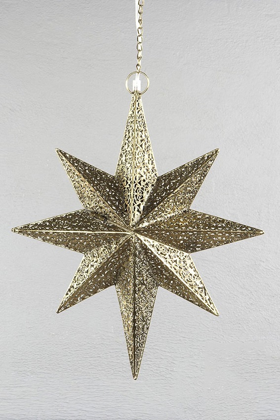 ADVENTSSTJÄRNA LAMPA BELYSNING  MÄSSING - 50 CM - 3