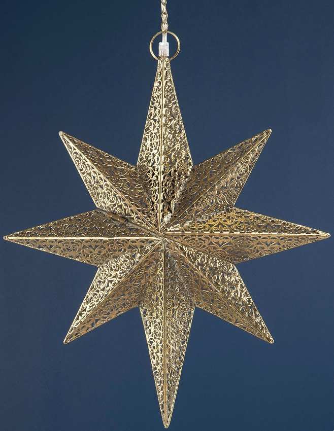 ADVENTSSTJÄRNA LAMPA BELYSNING  MÄSSING - 50 CM - 4