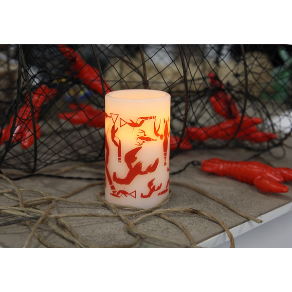 LED Blockljus Kräfta till Kräftskiva -  Crayfish Party - 12,5 cm - 4