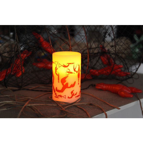 LED Blockljus Kräfta till Kräftskiva -  Crayfish Party - 12,5 cm - 2