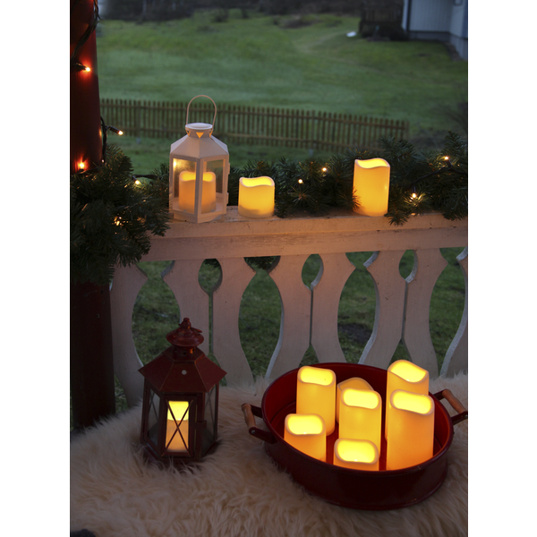 LED Blockljus Beige - 15 cm - 9