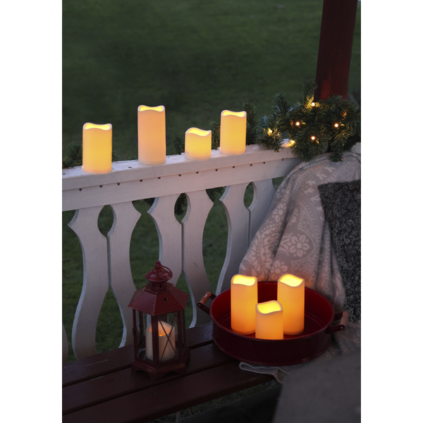 LED Blockljus Beige - 15 cm - 12