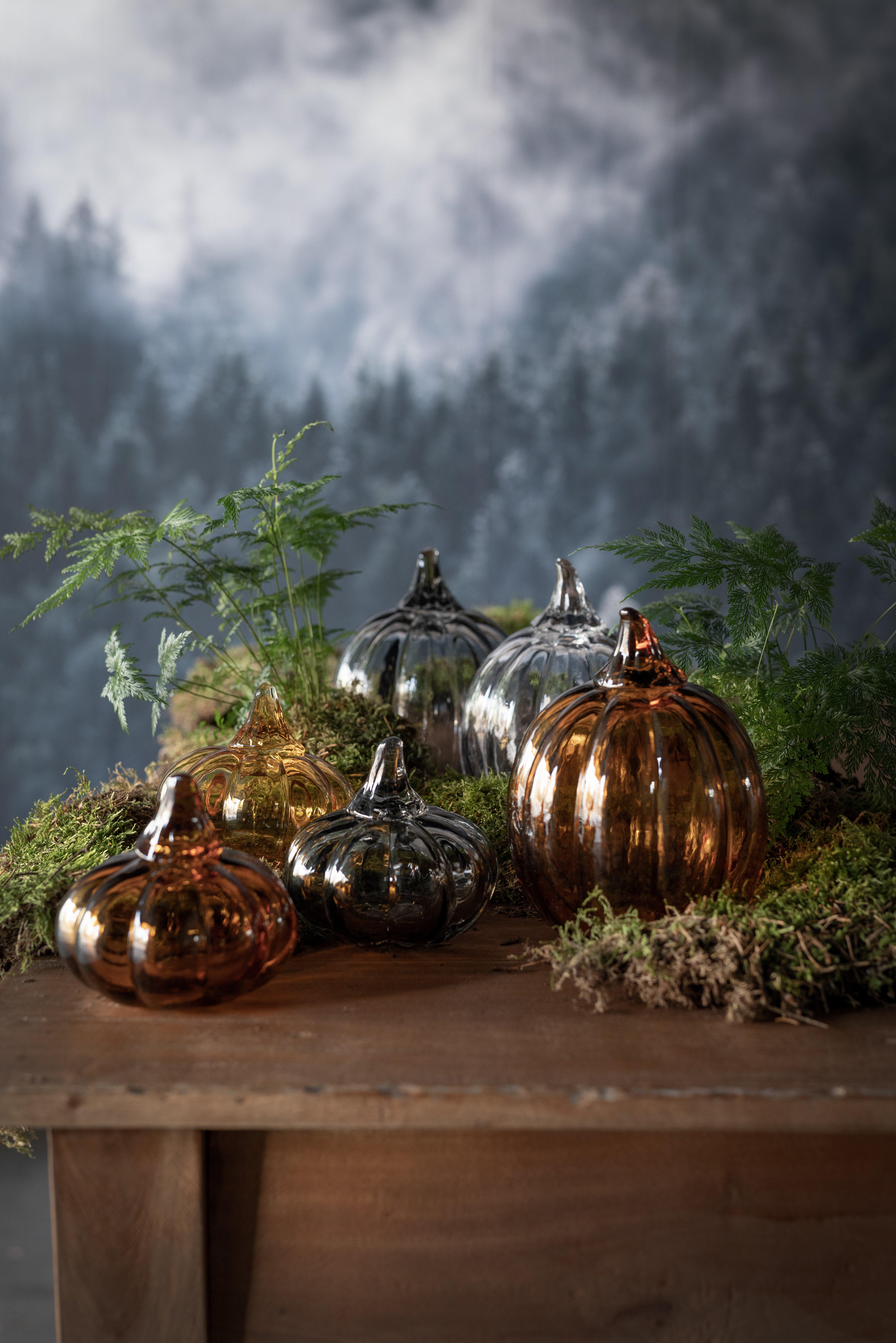 Pumpa Glas Rund Låg - 11x11 cm - Bärnsten - Prissänkt - 2