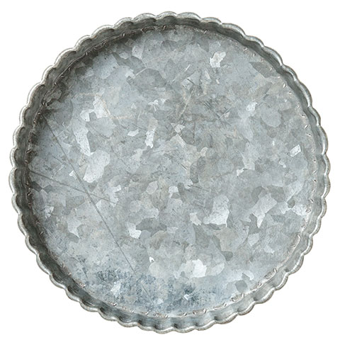 ZINC TRAY/CANDLE TRAY WITH WAFFLE EDGES 15.5 CM - BARGAIN - 3
