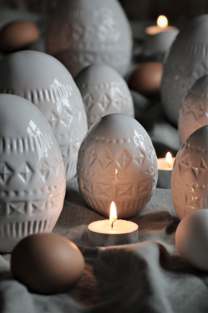 Easter egg - Egg - White - Bohemian - Ceramic - 2