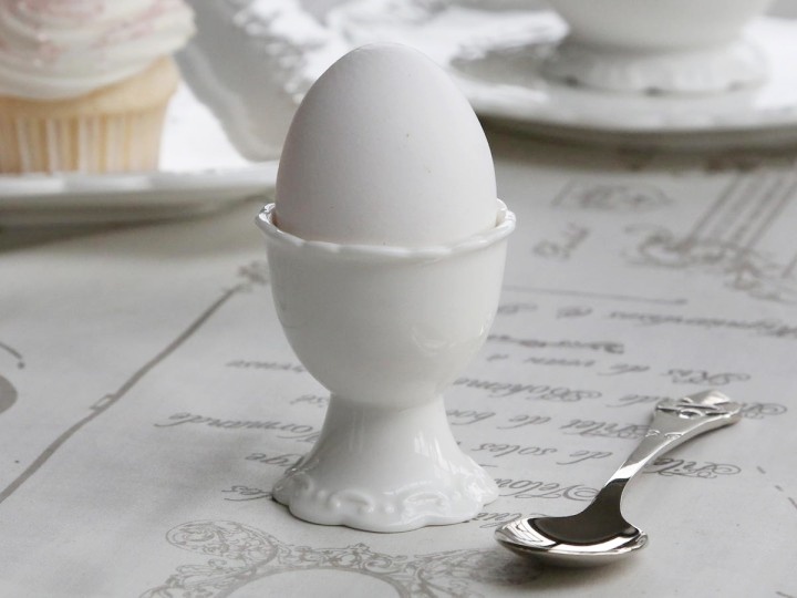 Egg cup - Porcelain - Provence - French country style - White