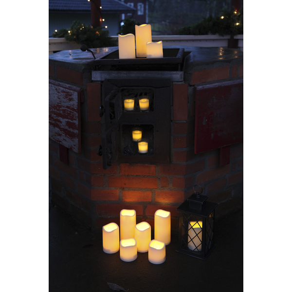 LED Block Candle Beige - 7.5 cm - 13