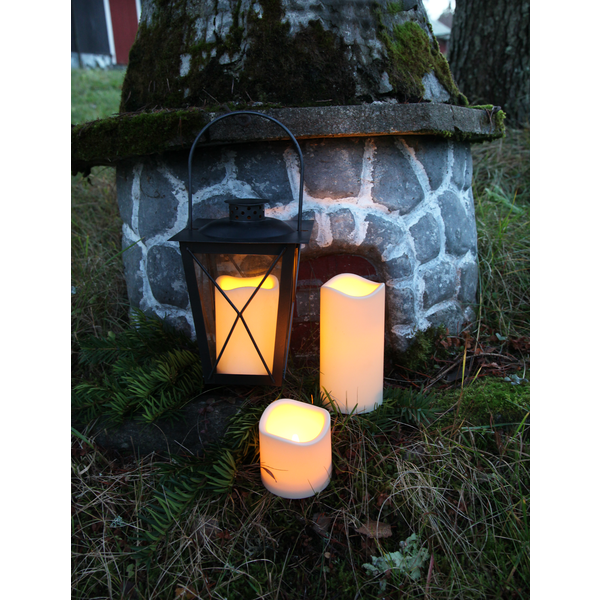 LED Block Candle Beige - 7.5 cm - 14
