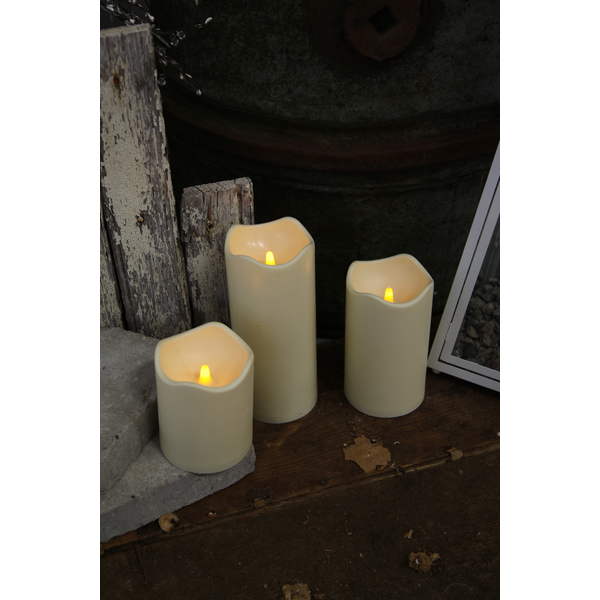 LED Blockljus Beige - 23 cm - 3