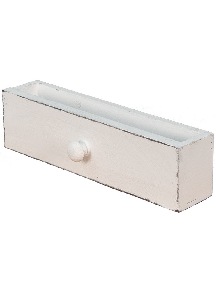 Trälåda - Låda - Trä - Vit - 30x6x9 cm - 4