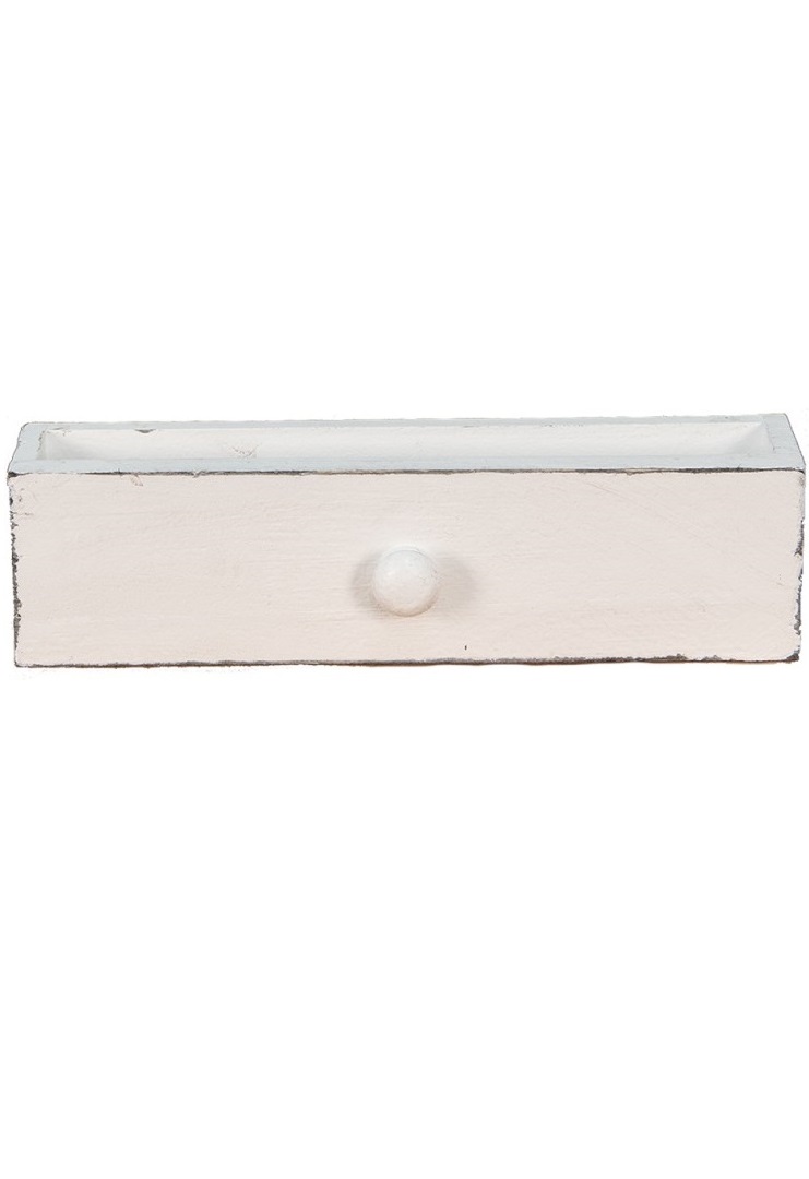 Trälåda - Låda - Trä - Vit - 30x6x9 cm - 3