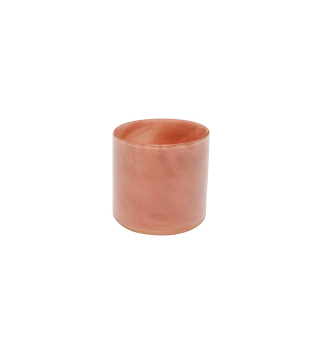 Lantern - Candle holder - Candlestick - Pink - Glass - 10x10 cm - 3