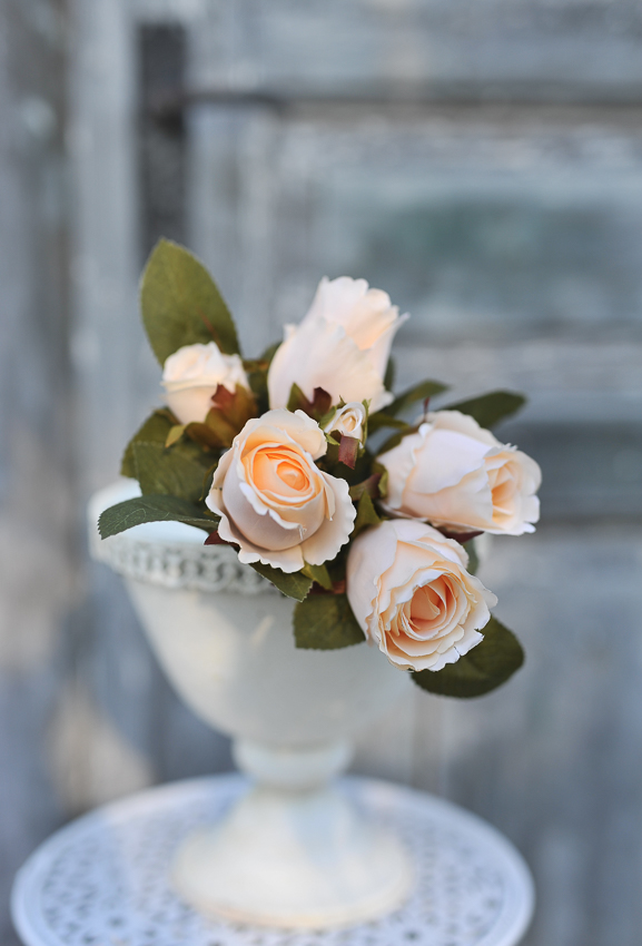 Rosbukett - Soft Pink - Rosor - Sidenblommor - 25 cm - 2