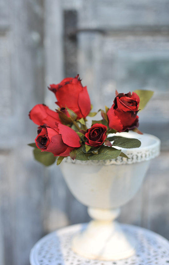 Rose bouquet - Red - Roses - Silk flowers - 25 cm - 3