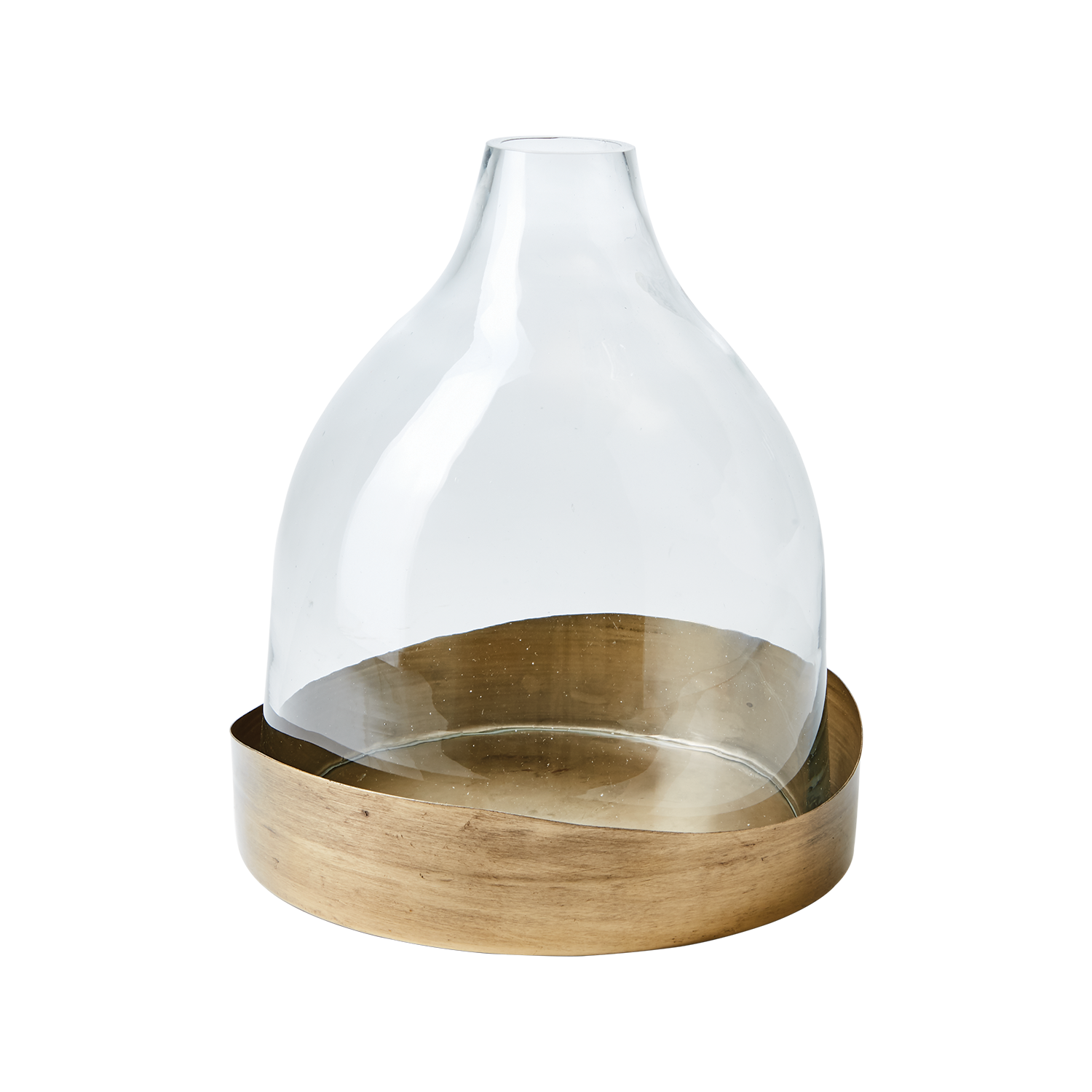 Glaskupa - Stormglas - Lykta med fat - Stor - Ø22xH25 cm - 2
