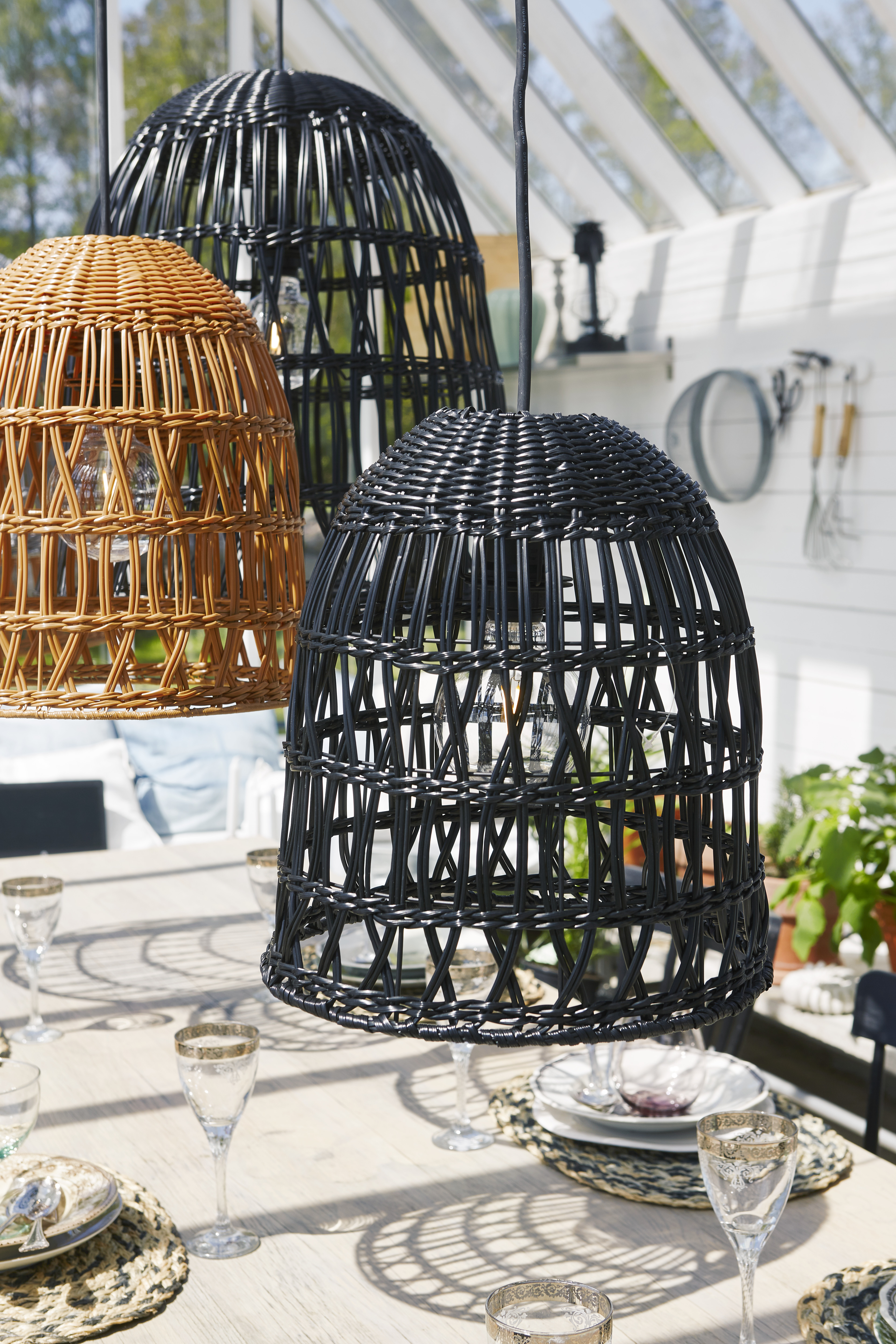 Lampshade Black - Synthetic rattan - 50x48 cm - 4